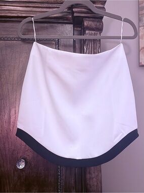 Amanda Uprichard White Mini Skirt with Black Trim